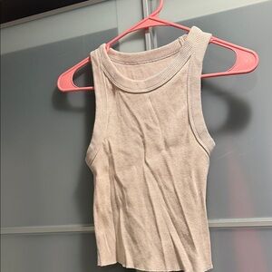 Aerie Cream Ribbed Tank Top